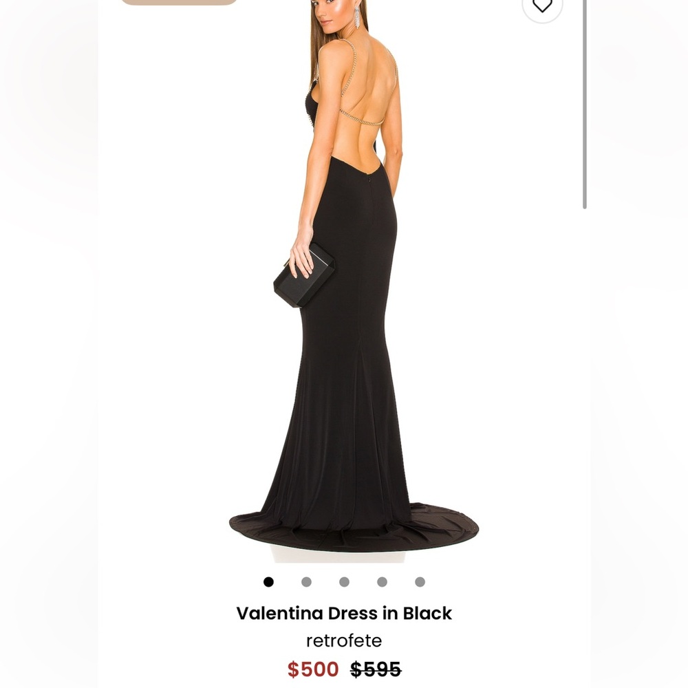 Retrofete Black Backless Gown